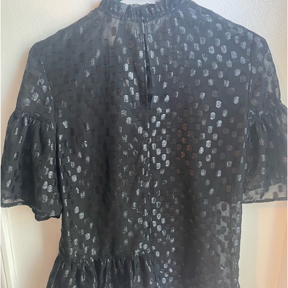 Black sheer dotted H&M top - Picture 4 of 5